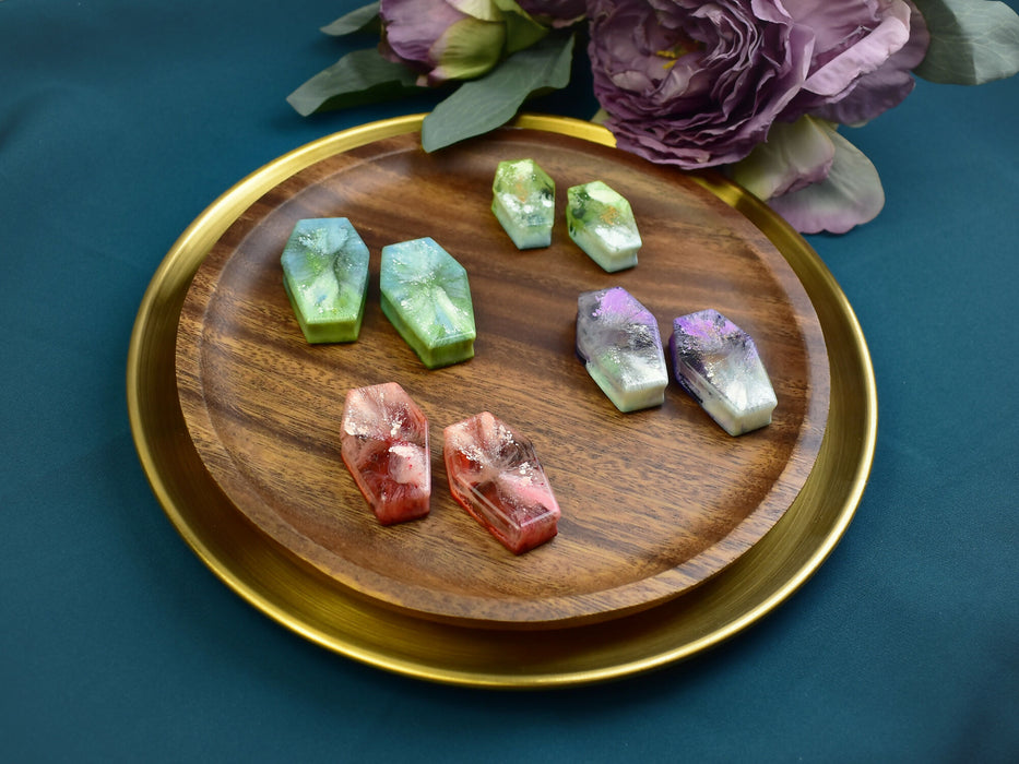 Coffin Shaped Ear Tunnels 28-38mm | Pair | Ear Plugs | Gauge Earrings | Gauged Plugs | Resin #407