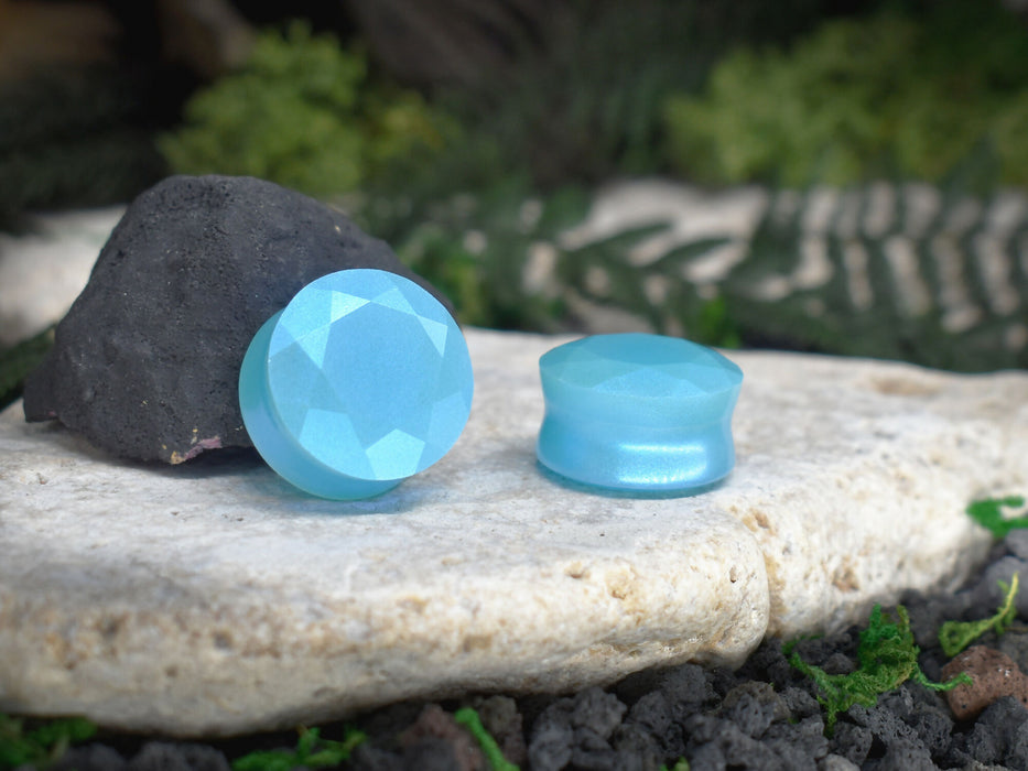 Faceted Ear Tunnels 10-25mm | Pair | Ear Plugs | Gauge Earrings | Gauged Plugs | Resin #208