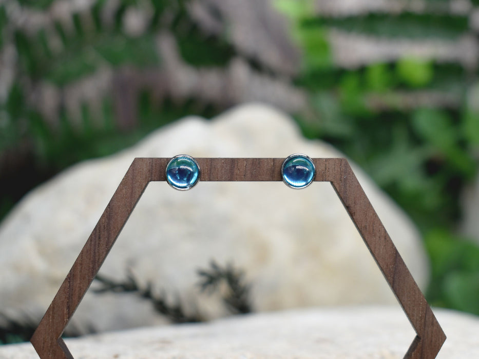 Elegant Stud Earrings With Resin Cabochon #154