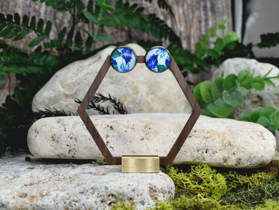 Stud Earrings With Resin Cabochon #433