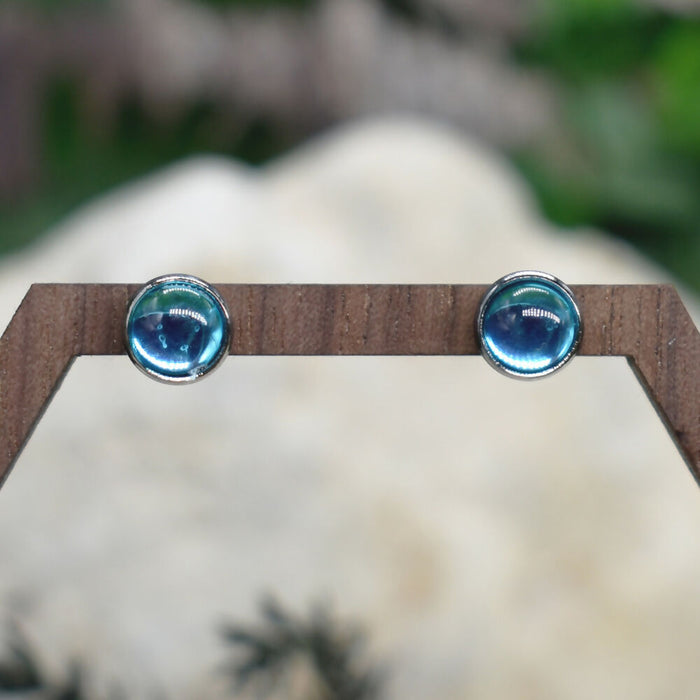 Elegant Stud Earrings With Resin Cabochon #154