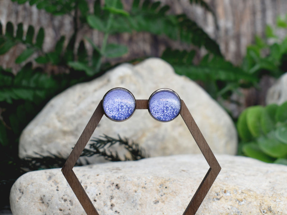 Stud Earrings With Resin Cabochon #405