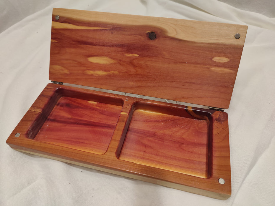 Aromatic Cedar Cribbage Boards With Epoxy Resin Accent • Travel Size Cribbage Board • Wood Cribbage Board