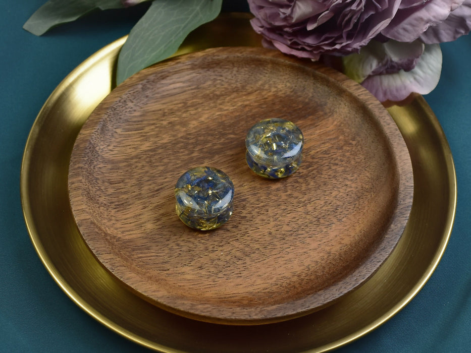 Ear Plugs 24mm Stone, Flowers | Pair | Ear Plugs | Gauge Earrings | Gauged Plugs | Resin #524