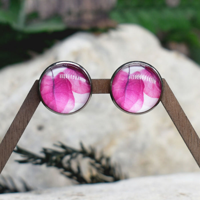 Stud Earrings With Resin Cabochon #280