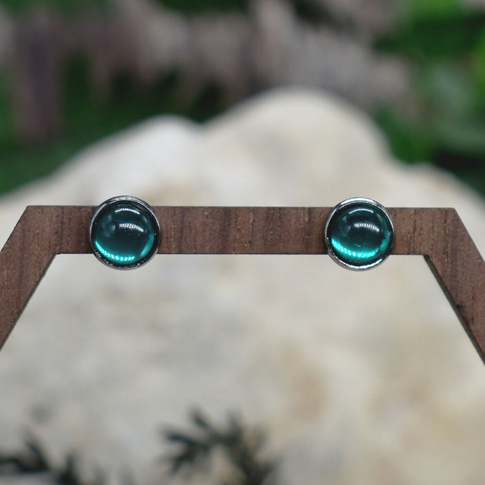 Elegant Stud Earrings With Resin Cabochon #157