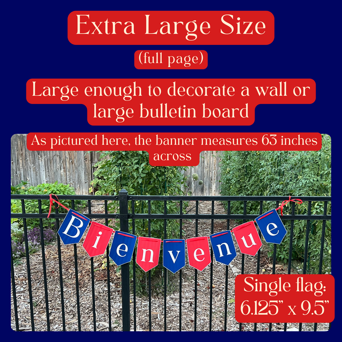 Printable Banner: "Bienvenue à la classe de français" ~ Welcome to French Class ~ Door Display, Decoration, Bulletin Board