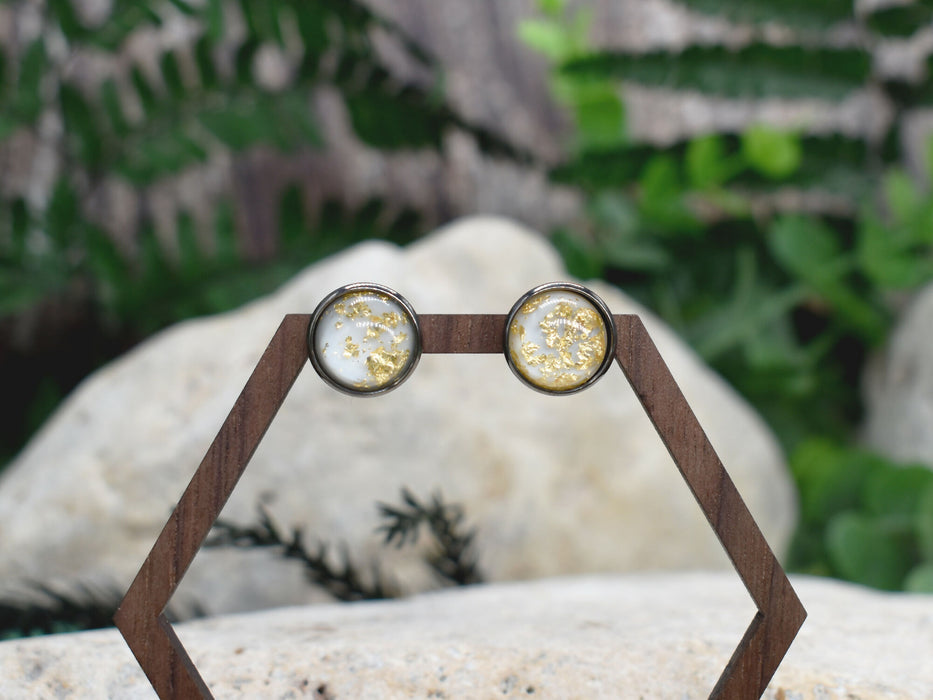 Elegant Stud Earrings With Resin Cabochon #146