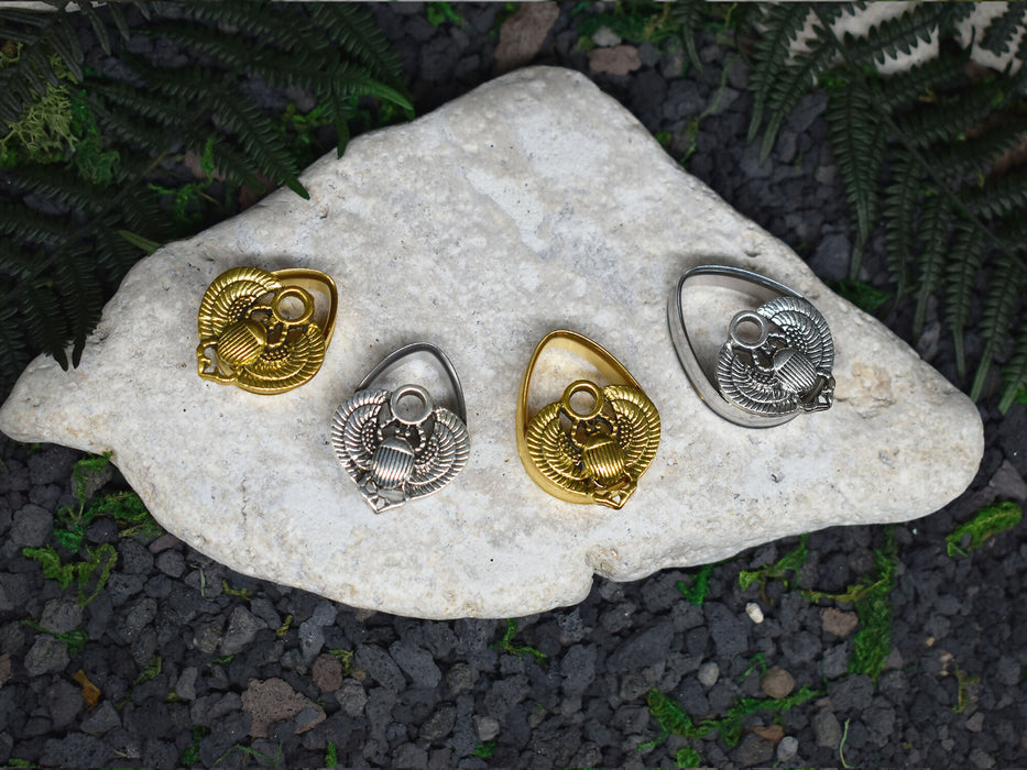 Stainless Steel Ear Tunnels 22-30mm Scarab | Pair | Ear Plugs | Gauge Earrings | Gauged Plugs | Resin #150