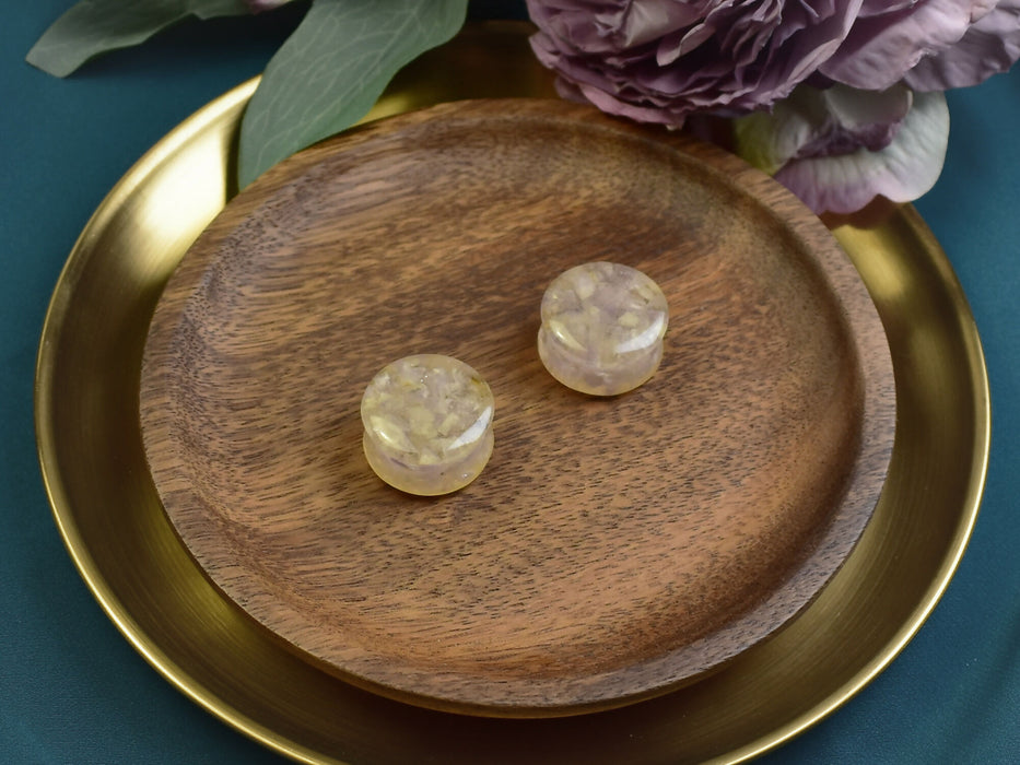 Ear Plugs 24mm Stone | Pair | Ear Plugs | Gauge Earrings | Gauged Plugs | Resin #534