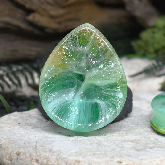 Teardrop Ear Tunnels 46mm | Pair | Ear Plugs | Gauge Earrings | Gauged Plugs | Resin #185