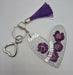 Purple Flower Heart Keychain
