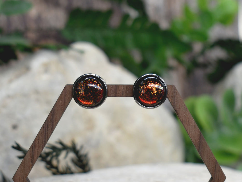 Elegant Stud Earrings With Resin Cabochon #167