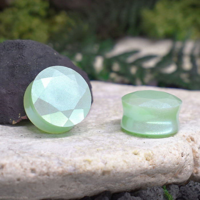 Faceted Ear Tunnels 10-25mm | Pair | Ear Plugs | Gauge Earrings | Gauged Plugs | Resin #157