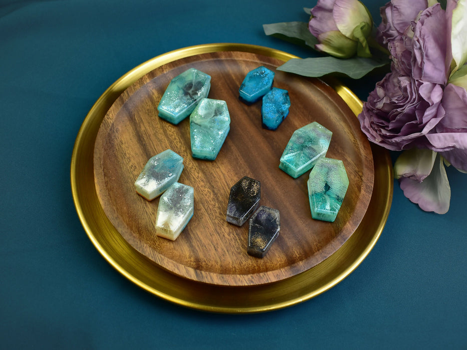 Coffin Shaped Ear Tunnels 28-42mm | Pair | Ear Plugs | Gauge Earrings | Gauged Plugs | Resin #411