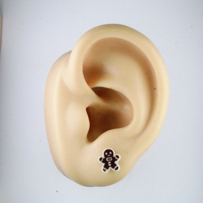 Magnetic_Clip_On_Invisible_Clipon_Stud_Pierced_Nonpierced_Earring_Earrings_Ear_FlatBack_Flat_Back_Christmas_Gingerbread_Man