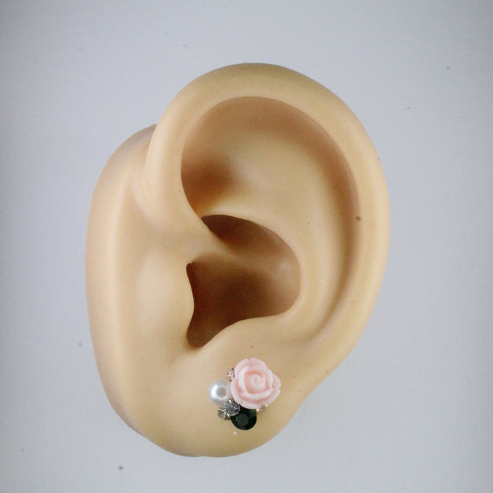 Magnetic_Clip_On_Invisible_Clipon_Stud_Pierced_Nonpierced_Earring_Earrings_Ear_FlatBack_Flower_Rhinestone_rose_Pearl_Pink_Emerald_Green