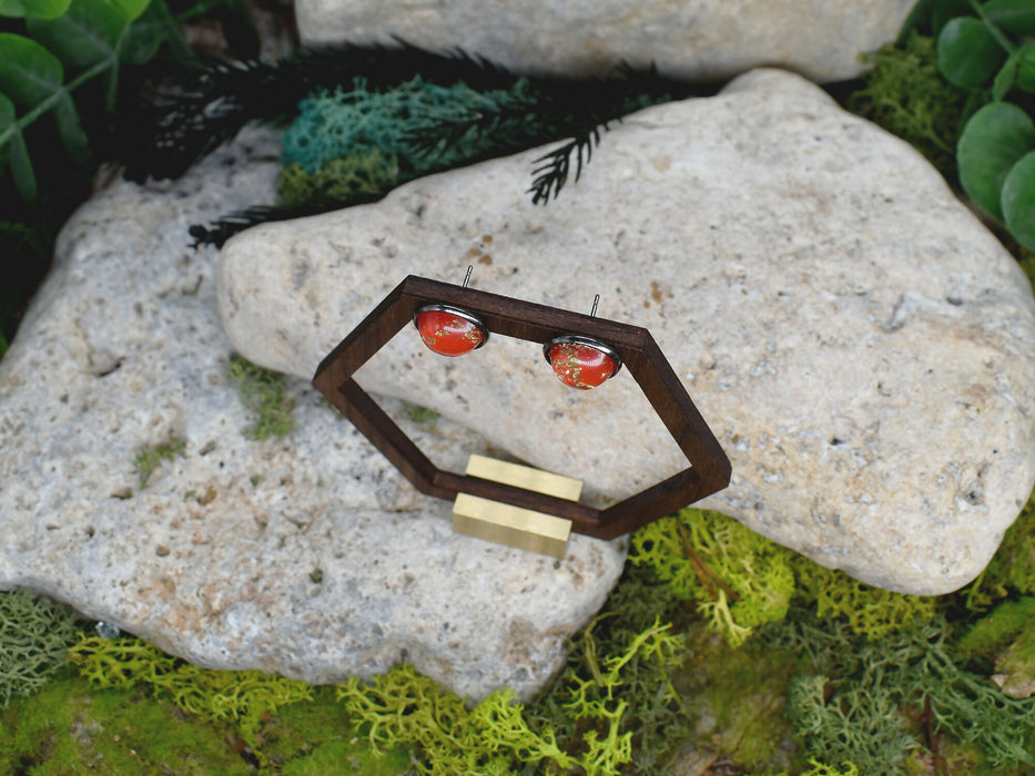 Elegant Stud Earrings With Resin Cabochon #145