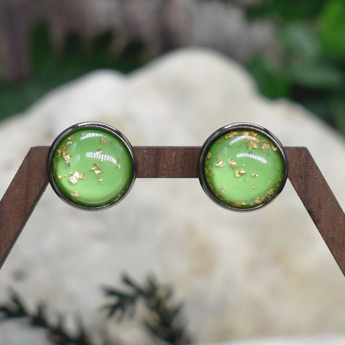 Elegant Stud Earrings With Resin Cabochon #140