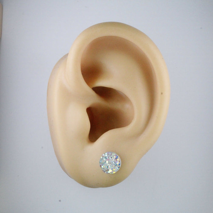 Magnetic_Clip_On_Invisible_Clipon_Stud_Pierced_Nonpierced_Earring_Earrings_Ear_FlatBack_Flat_Back_Clear_Irridescent_Druzy_Resin_8mm