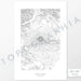 Vertical orientation Mount Adams, Washington poster with topographic map design.