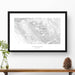 Framed travel art of Mount Timpanogos, Utah, featuring topography map art in black and white.