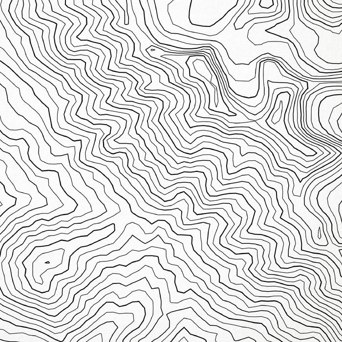Close look at Mount Timpanogos's topographic map art. Clean lines give it a modern and minimalist style.