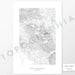 Example art map print of Mount Timpanogos, Utah. Art uses verticle orientation. Print shows landscape of the area using elevation data. On the artwork is a title and concise info of location and elevation. Custom map decor
