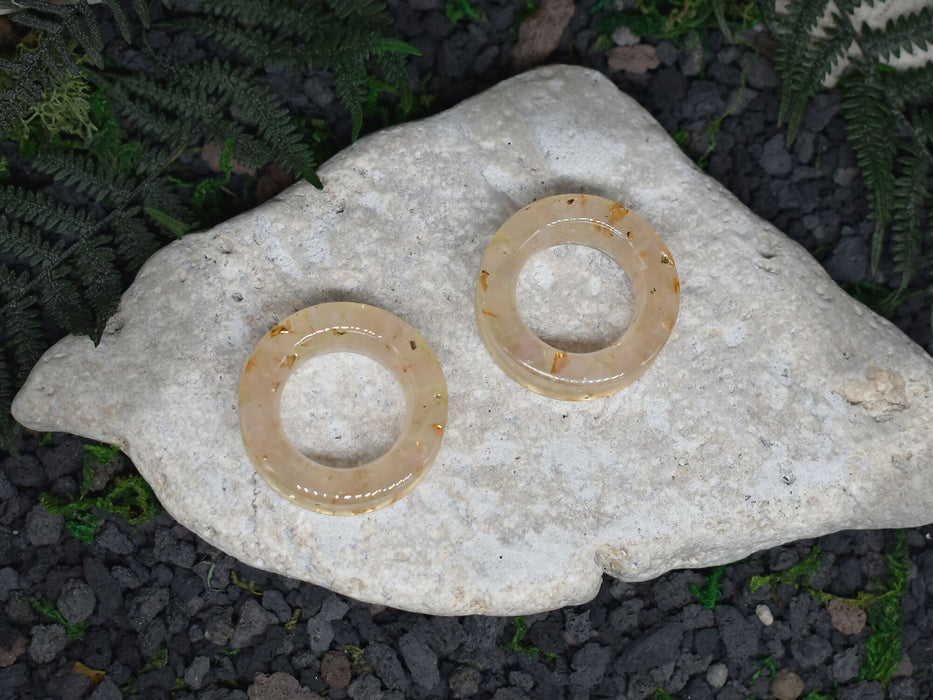 Thick-Wall Ear Tunnels 38mm Rose Quartz | Pair | Ear Plugs | Gauge Earrings | Gauged Plugs | Resin #92