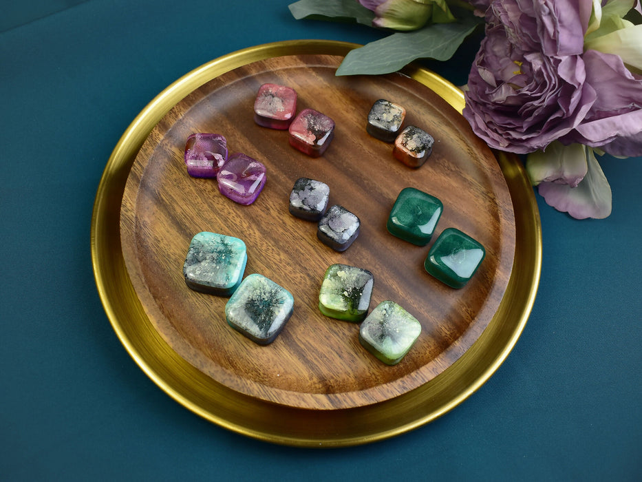 Square Shaped Ear Tunnels 20-28mm | Pair | Ear Plugs | Gauge Earrings | Gauged Plugs | Resin #386