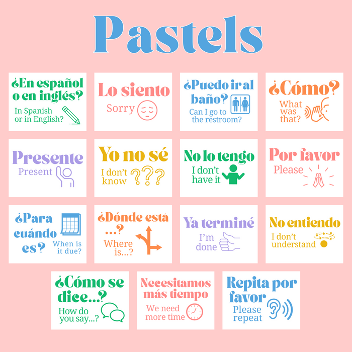 Spanish Poster Set: Classroom Phrases ~ Printable ~ 6 Designs Included ~ Class Display, Wall Art, Visual ~ Home, Elementary, Middle, High School