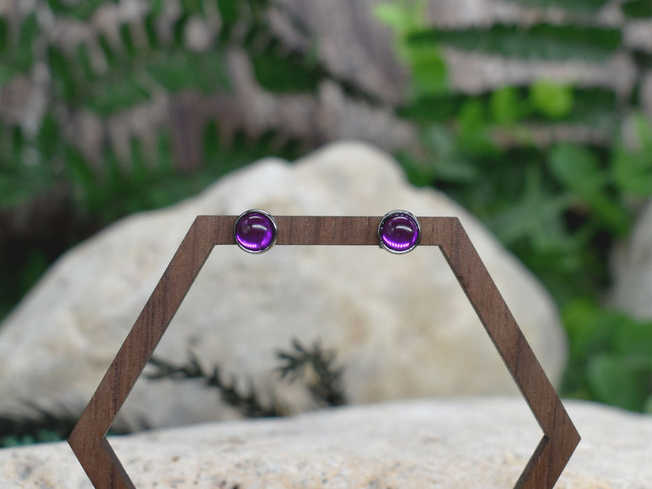 Elegant Stud Earrings With Resin Cabochon #158