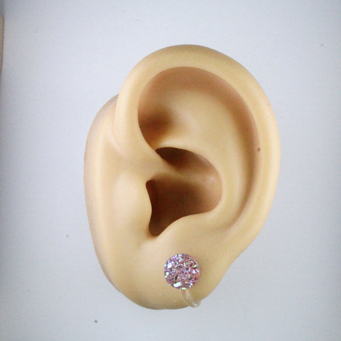 Magnetic_Clip_On_Invisible_Clipon_Stud_Pierced_Nonpierced_Earring_Earrings_Ear_FlatBack_Flat_Back_Light_Pink_Irridescent_Druzy_Resin_8mm_clip