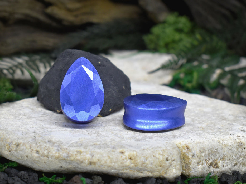 Faceted Teardrop Ear Tunnels 10-25mm | Pair | Ear Plugs | Gauge Earrings | Gauged Plugs | Resin #241
