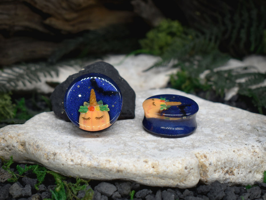 Ear Tunnels 22-34mm Halloween | Pair | Ear Plugs | Gauge Earrings | Gauged Plugs | Resin #59