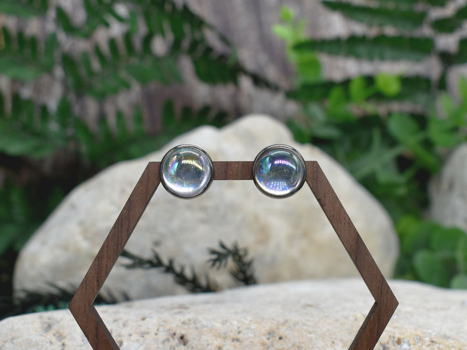 Elegant Stud Earrings With Resin Cabochon #159