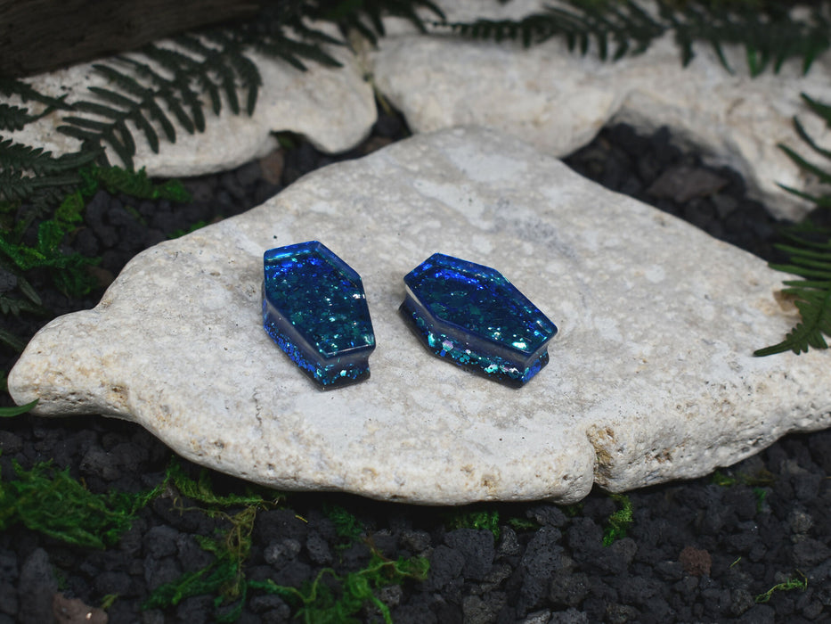 Coffin Ear Tunnels 28mm | Pair | Ear Plugs | Gauge Earrings | Gauged Plugs | Resin #32