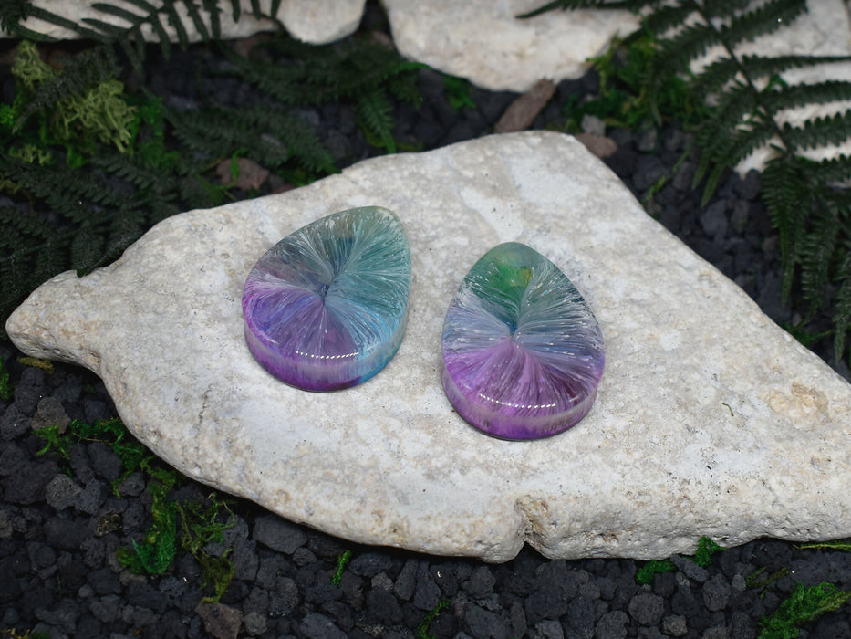 Teardrop Ear Tunnels 38mm | Pair | Ear Plugs | Gauge Earrings | Gauged Plugs | Resin #51