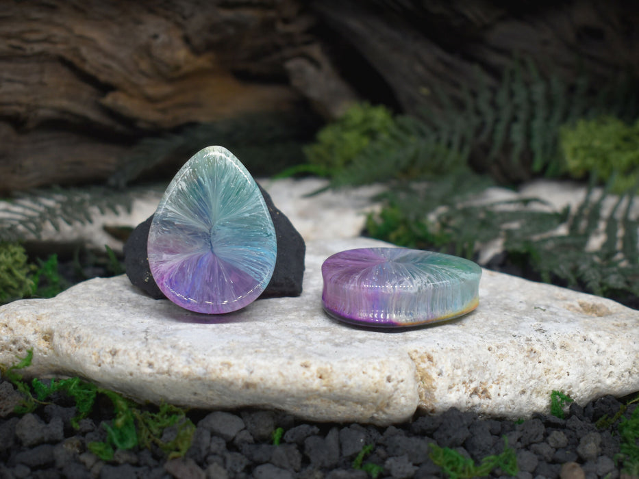 Teardrop Ear Tunnels 38mm | Pair | Ear Plugs | Gauge Earrings | Gauged Plugs | Resin #51