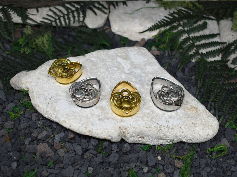 Stainless Steel Ear Tunnels 22-30mm Scarab | Pair | Ear Plugs | Gauge Earrings | Gauged Plugs | Resin #150