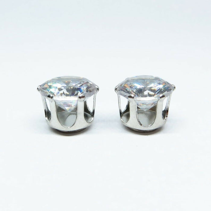 Zircon Diamond Earrings Hypoallergenic Stud, Clip-on or Magnetic
