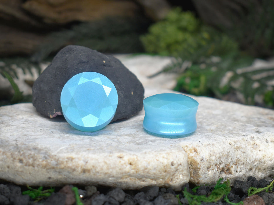Faceted Ear Tunnels 10-25mm | Pair | Ear Plugs | Gauge Earrings | Gauged Plugs | Resin #208