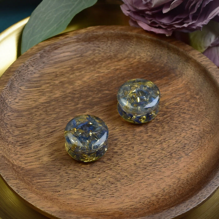 Ear Plugs 24mm Stone, Flowers | Pair | Ear Plugs | Gauge Earrings | Gauged Plugs | Resin #524