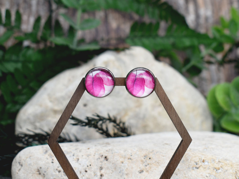 Stud Earrings With Resin Cabochon #280