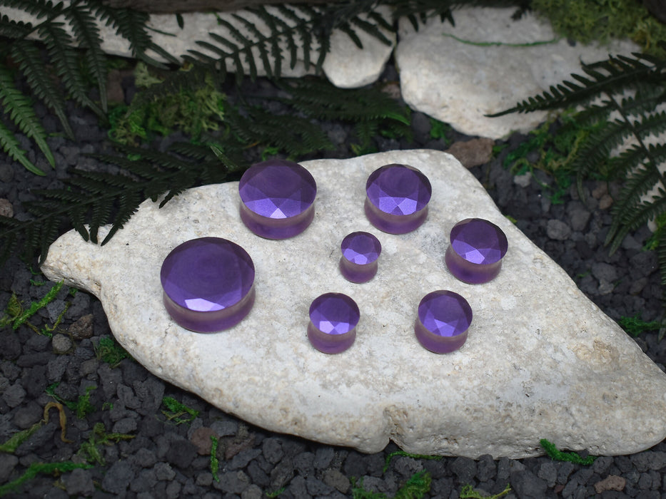 Faceted Ear Tunnels 10-25mm | Pair | Ear Plugs | Gauge Earrings | Gauged Plugs | Resin #221