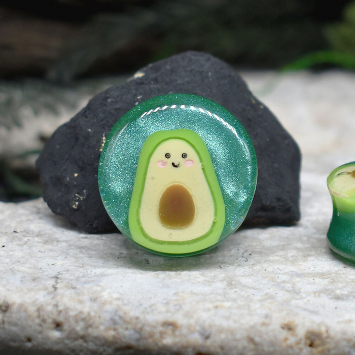 Ear Tunnels 22-26mm Avocado | Pair | Ear Plugs | Gauge Earrings | Gauged Plugs | Resin #114