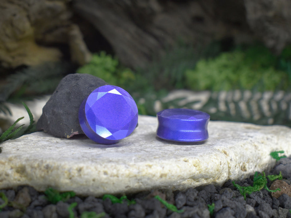 Faceted Ear Tunnels 10-25mm | Pair | Ear Plugs | Gauge Earrings | Gauged Plugs | Resin #194