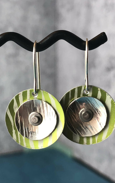 Mixed Metal Earrings Copper Aluminum Tiny Hardware