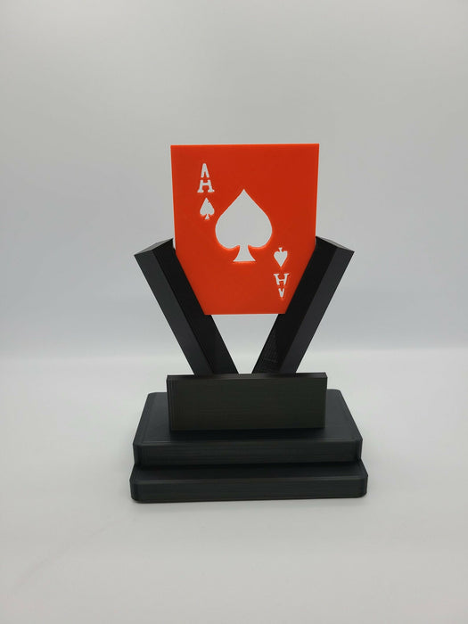 The Ace of Spades Poker Trophy - Customizable Tournament Award - Unique Prize in Multiple Colors