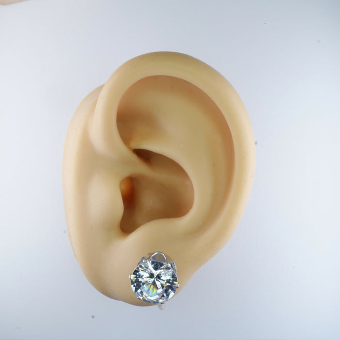 Zircon Diamond Earrings Hypoallergenic Stud, Clip-on or Magnetic